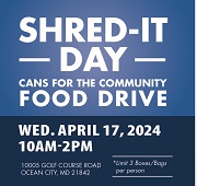 Apr. 17 • Bank of Ocean City & Diakonia Cans for the Community Shred It Day