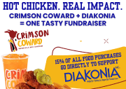 Aug. 1 • Crimson Coward + Diakonia = One Tasty Fundraiser