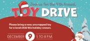 Dec. 9 • 4th Annual Toy Drive