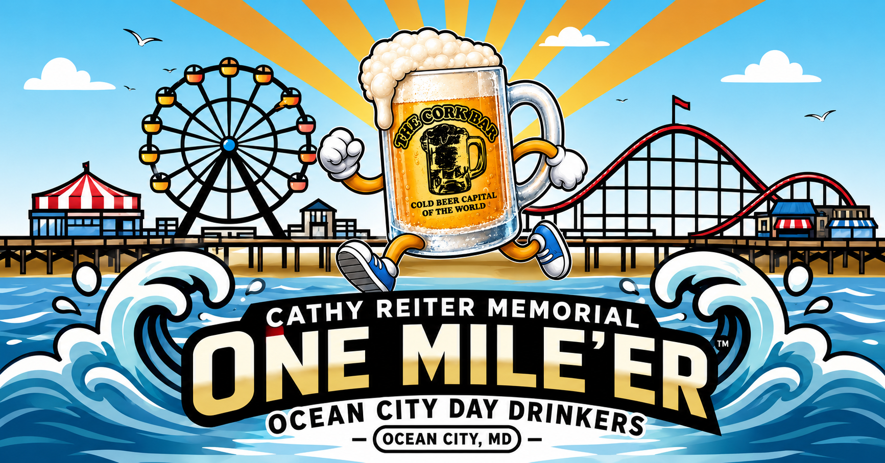 June 27 • Register for the Cathy Reiter Memorial “One Mile’er”/Cork Bar Brunch Party!