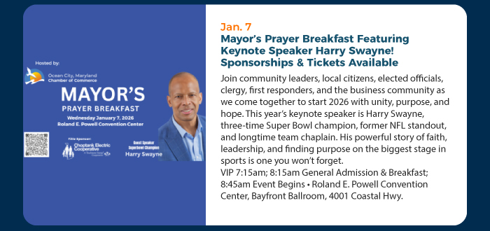 Jan. 7 • Mayor’s Prayer Breakfast Featuring Keynote Speaker Harry Swayne! Sponsorships & Tickets Available