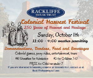 Oct. 11 • Rackliffe House Colonial Harvest Festival